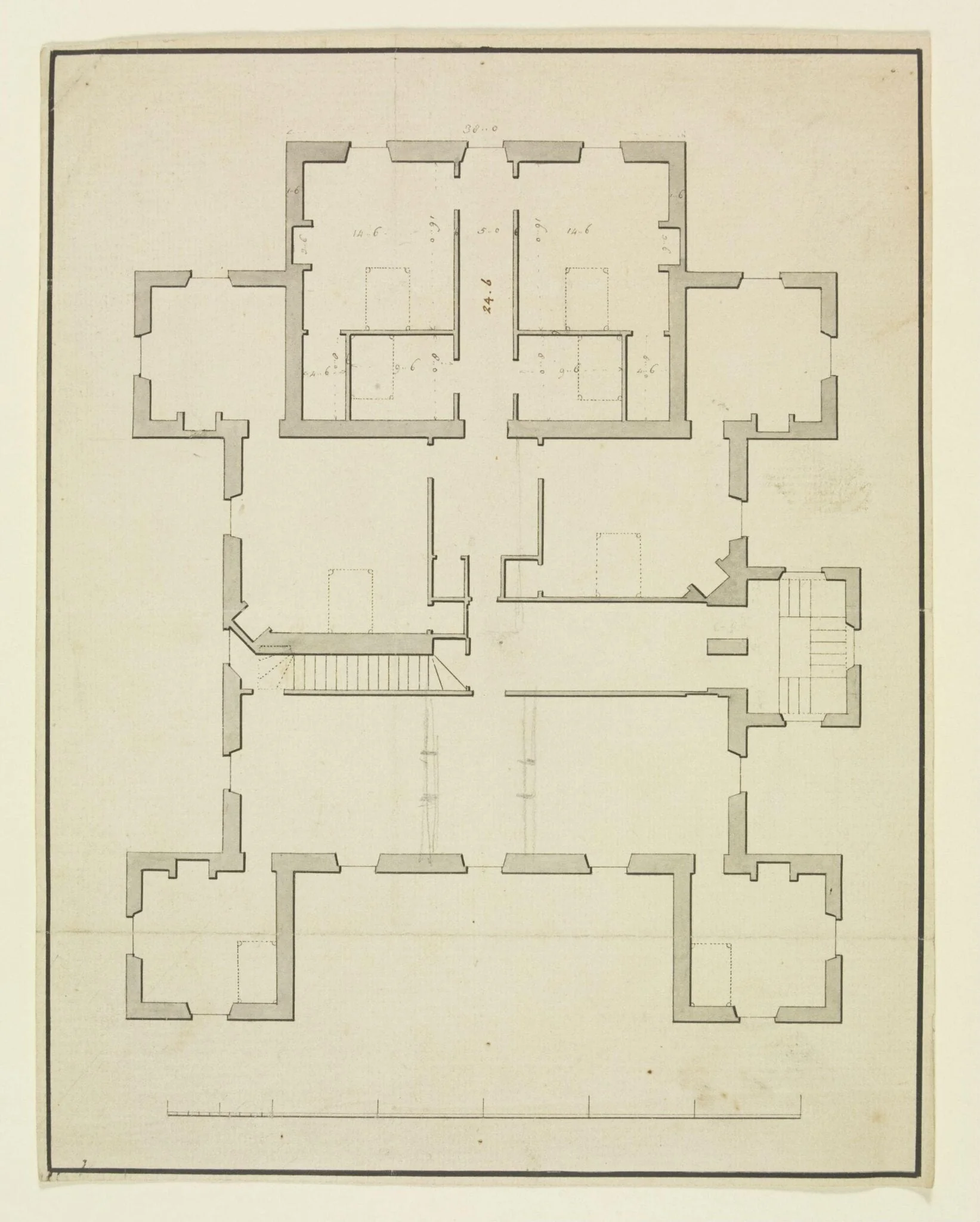 Plan of the Chamber floor, Combe Bank, detail