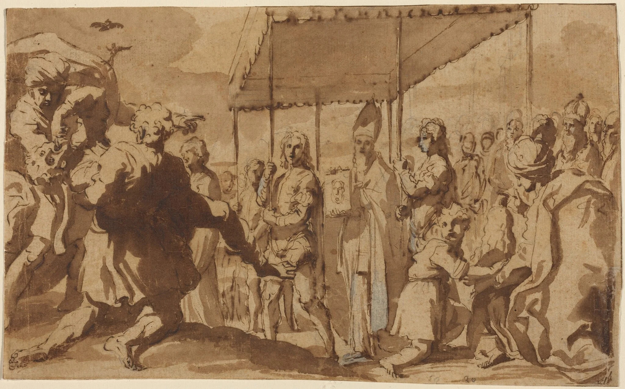 The Healing of the Possessed Boy in a Procession of the Volto Santo, detail