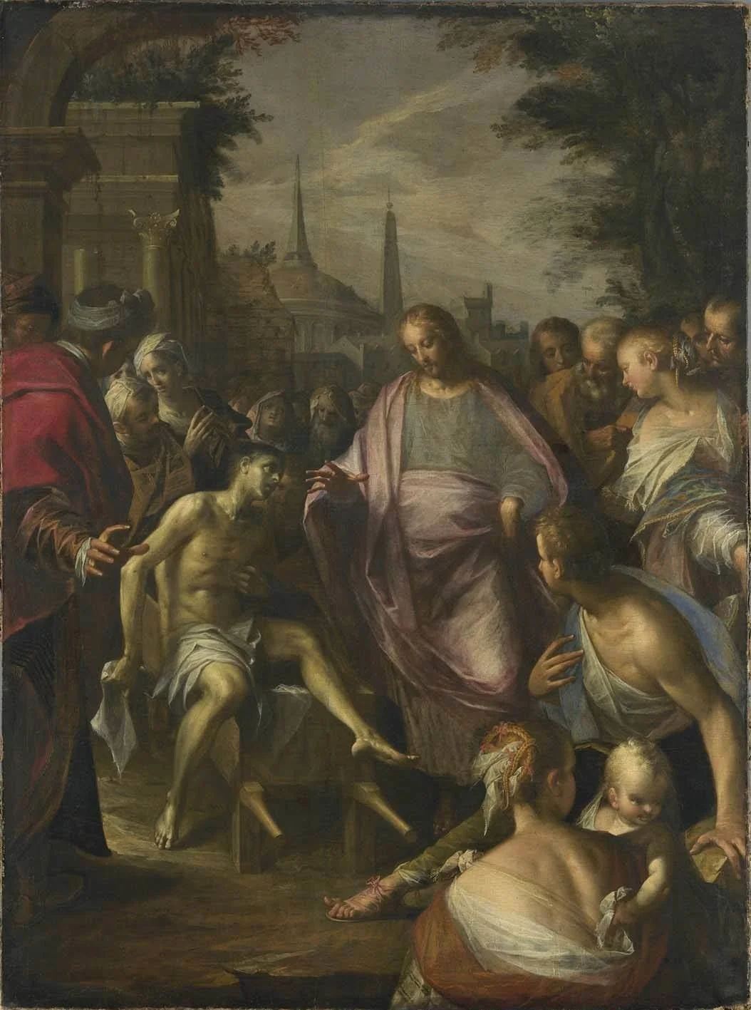 Die Auferweckung des Jünglings von Naim, detail