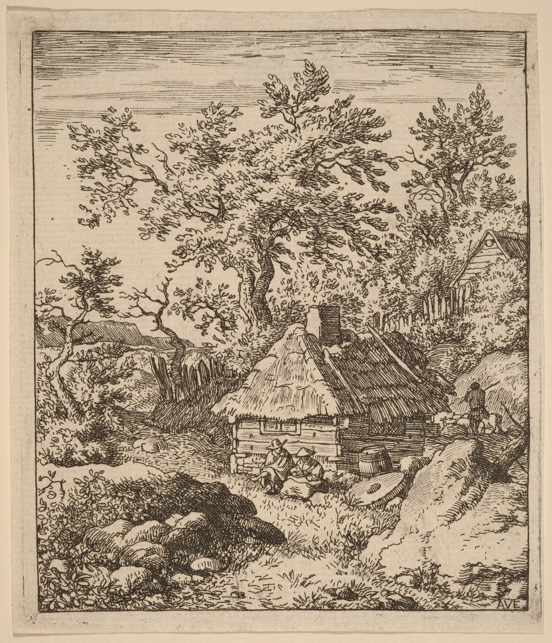 Landscape with Millstone near a Cask, detail