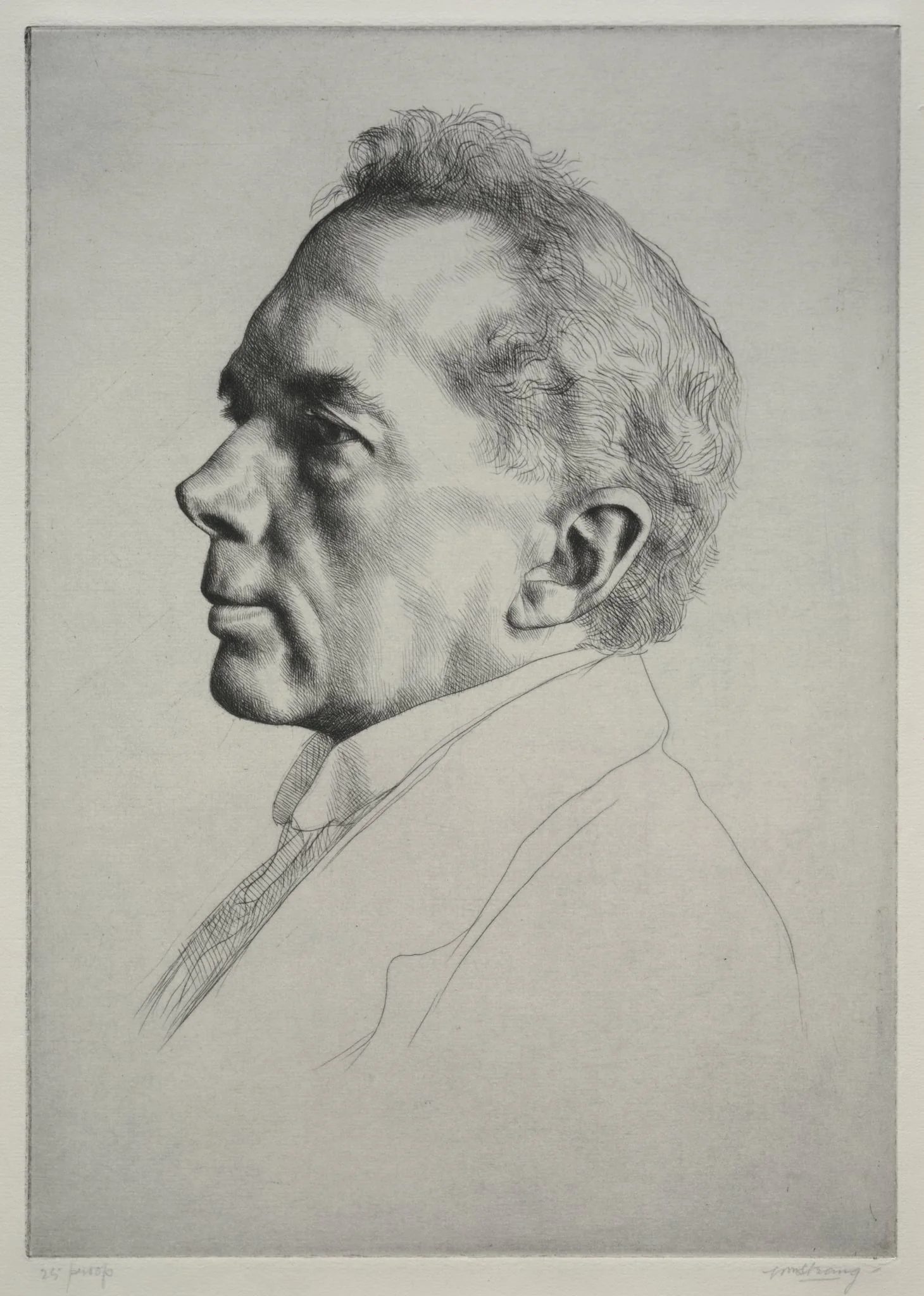 Campbell Dodgson, Profile to the Left, detail