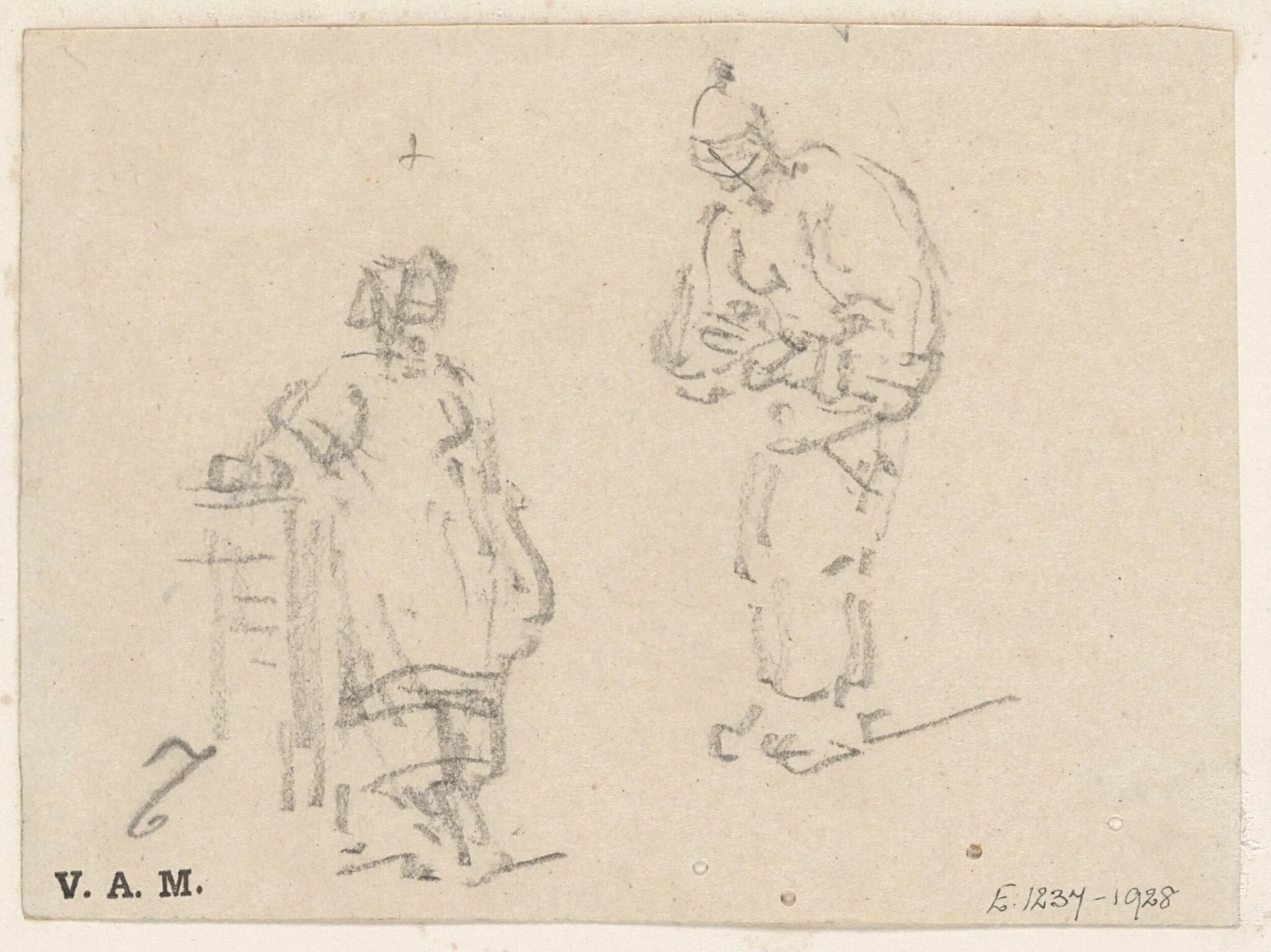 Two Chinese figures, detail