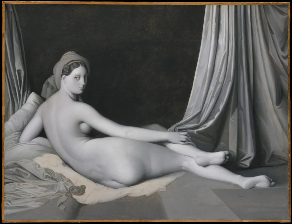 Odalisque in Grisaille, by Jean Auguste Dominique Ingres, oil, 1829