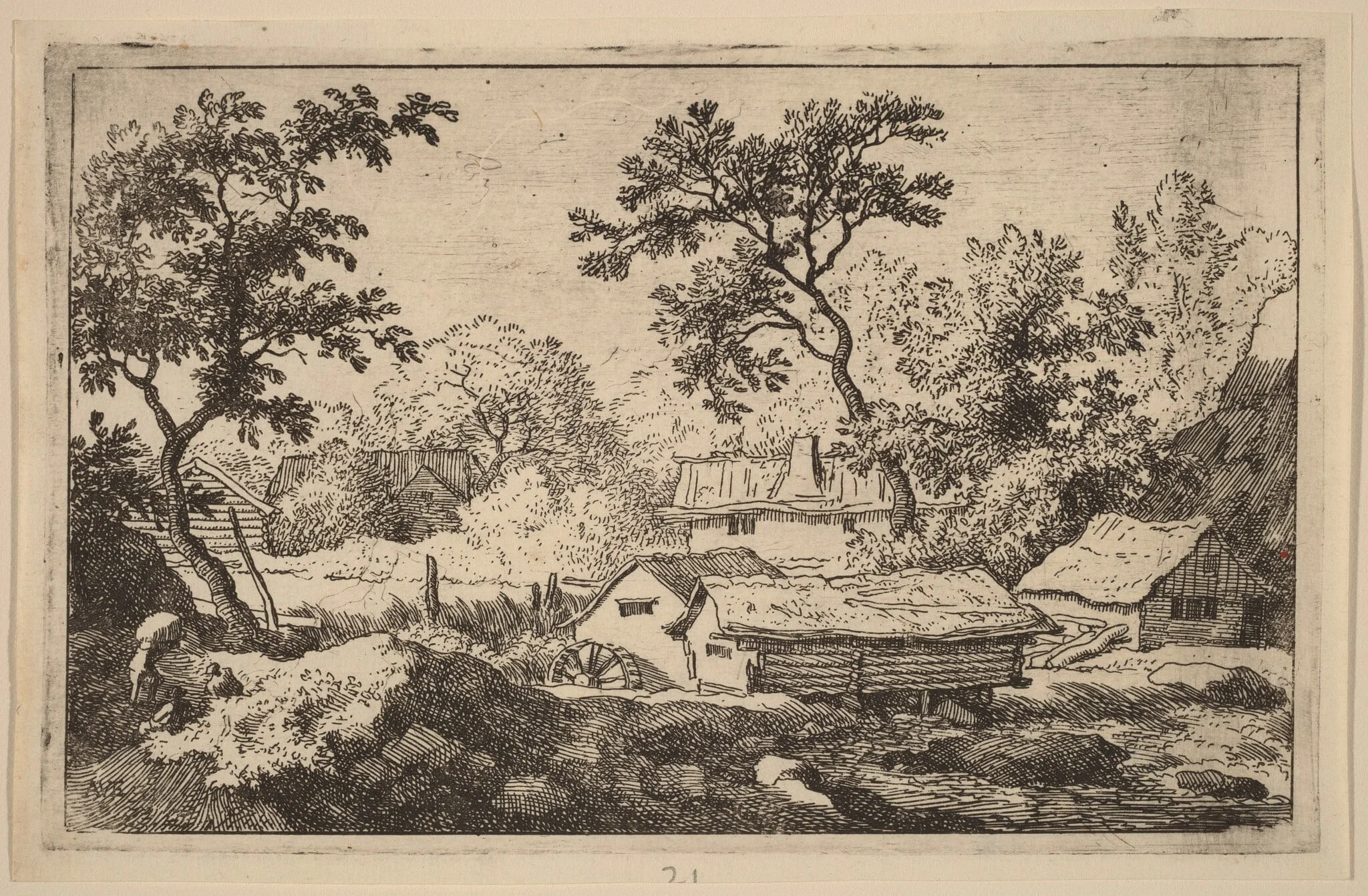 Mill below a Waterfall, detail