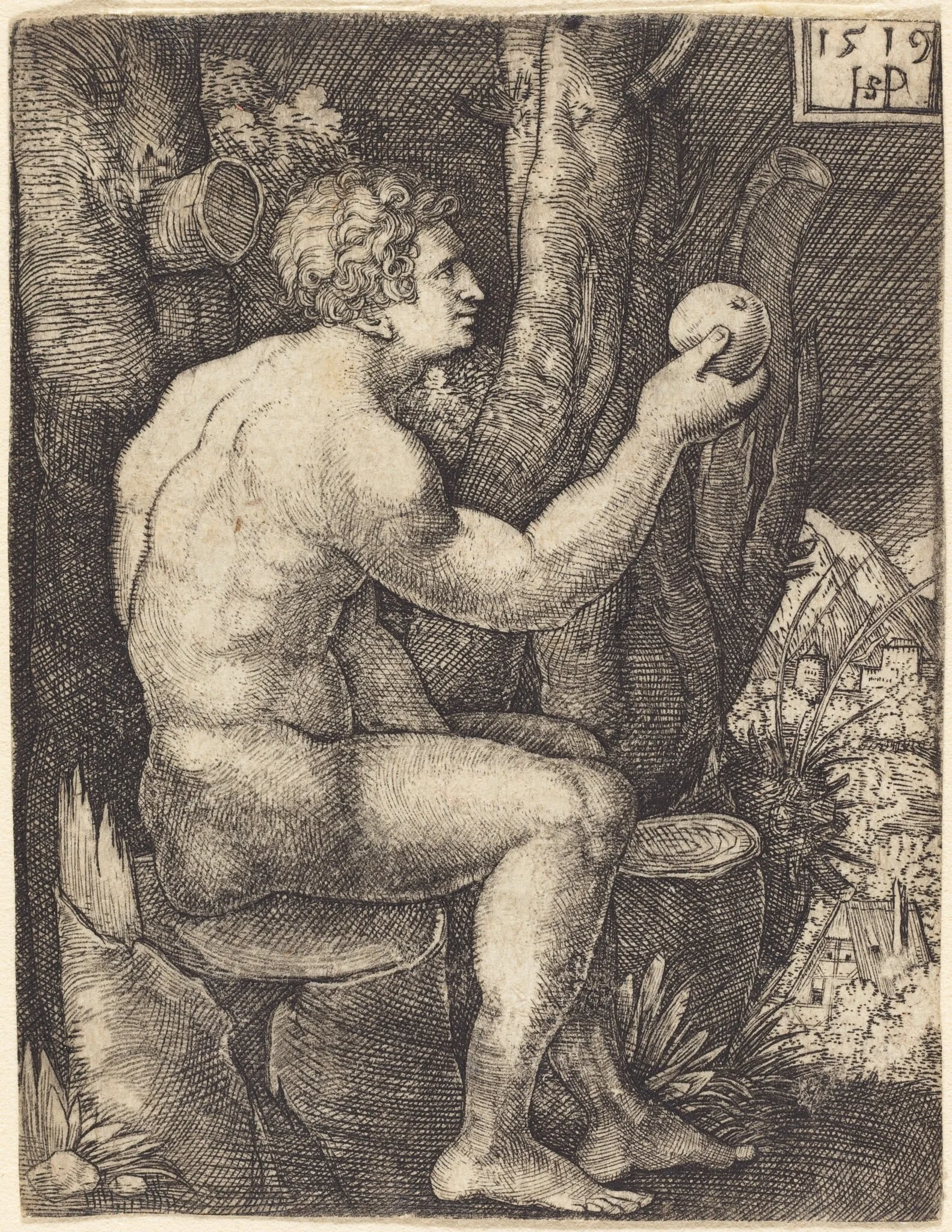 Adam Seated, detail