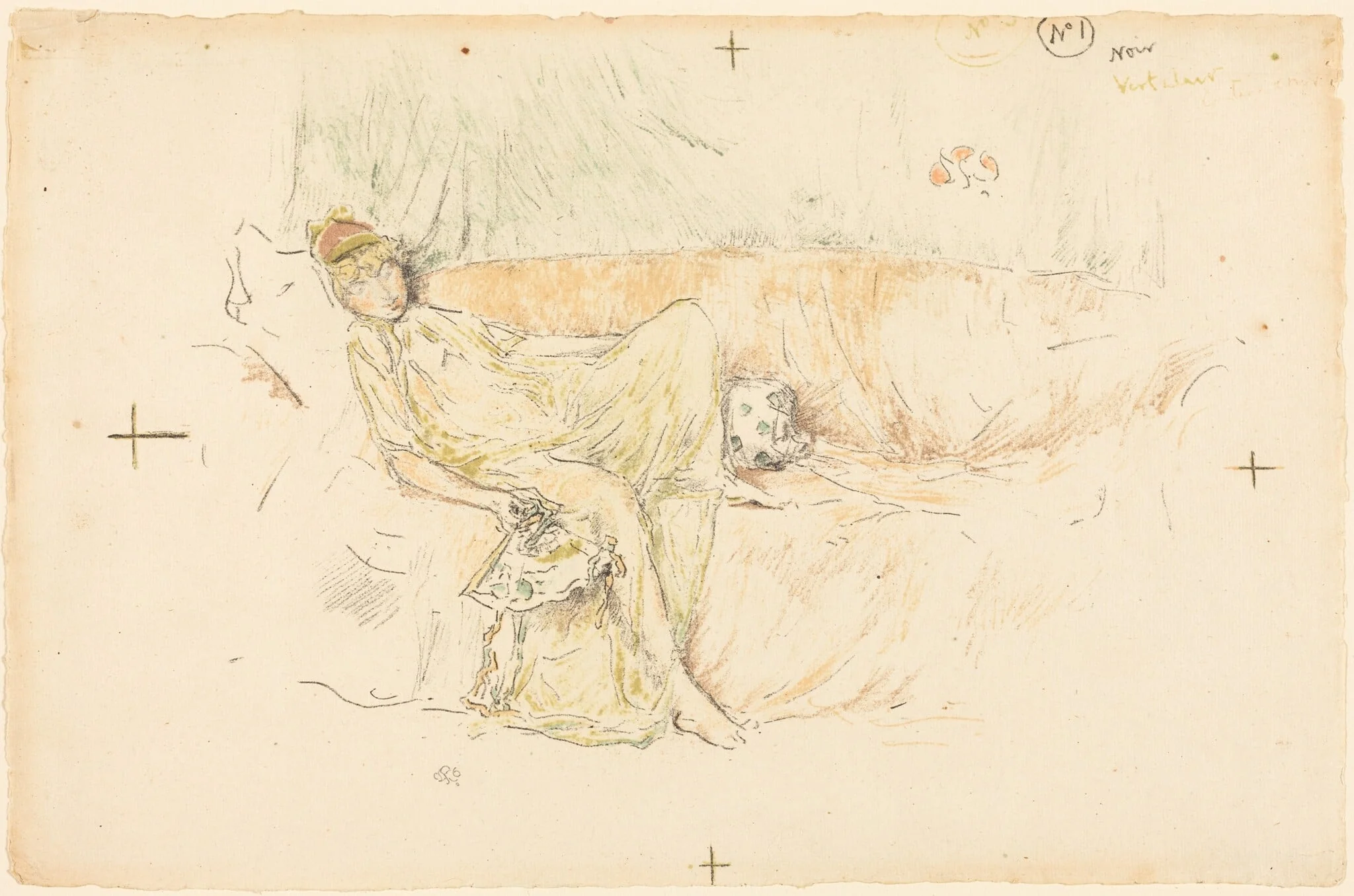 Draped Figure, Reclining, detail
