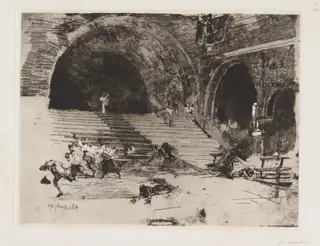 Un Miracle [A Miracle], by Mosè Bianchi, ink, 1874