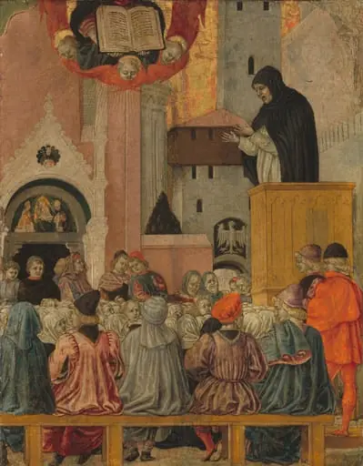 A Dominican Preaching, by Agnolo degli Erri, tempera, 1470