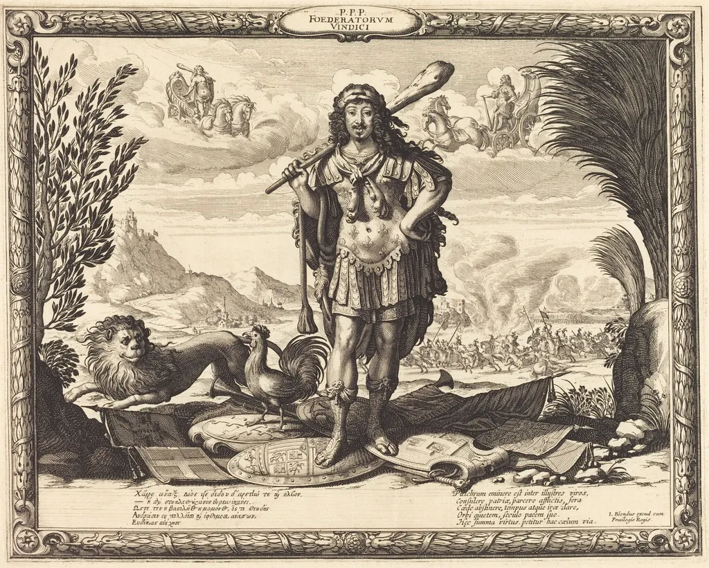 Louis XIII as Hercules, by Abraham Bosse, ink, 1639