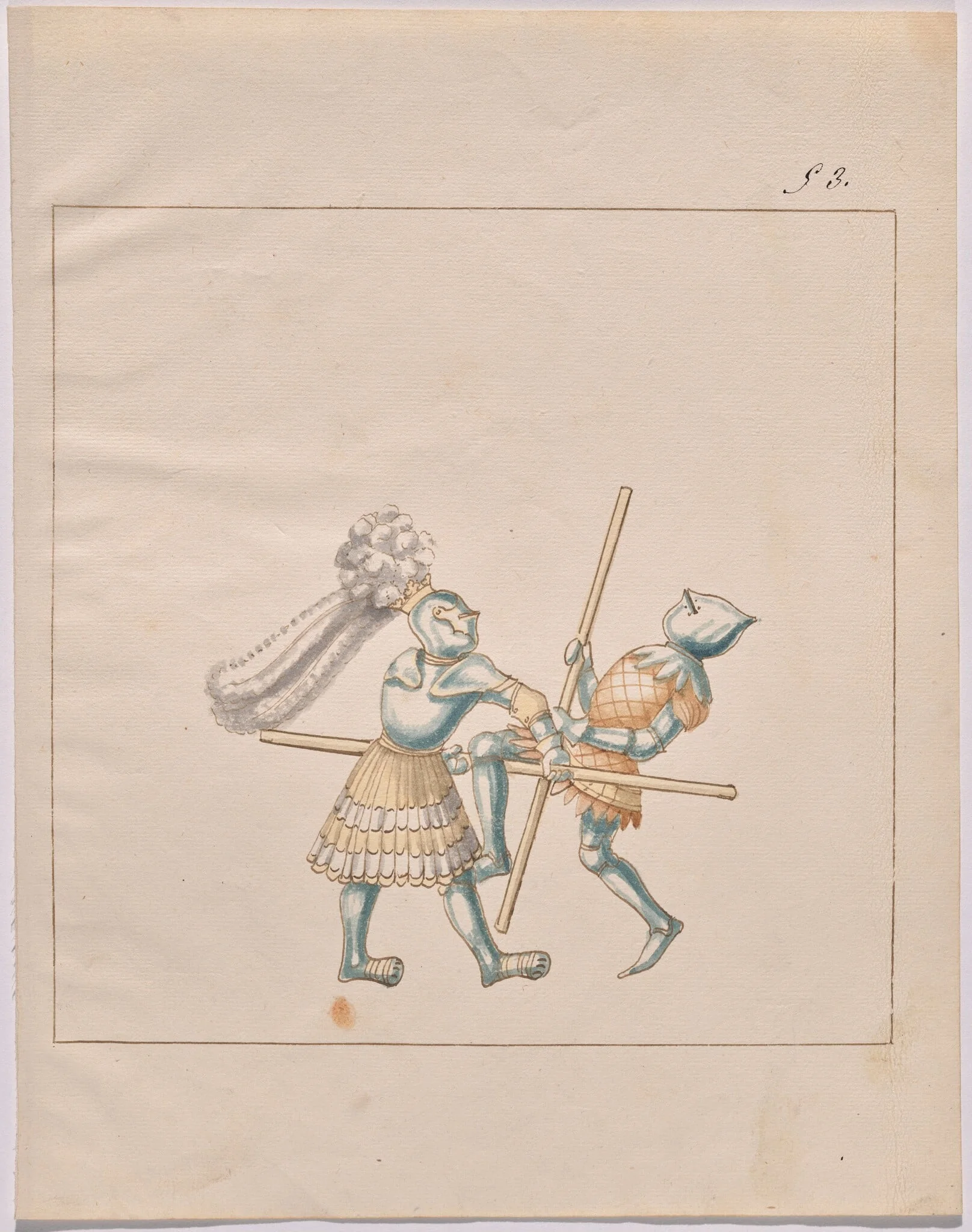 Foot Combat with Poles, detail