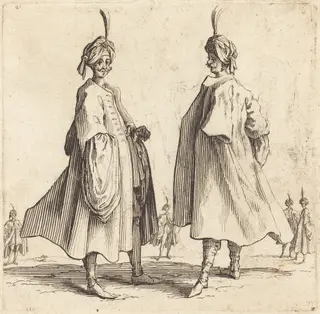 Two Turks, by Jacques Callot, ink, 1622