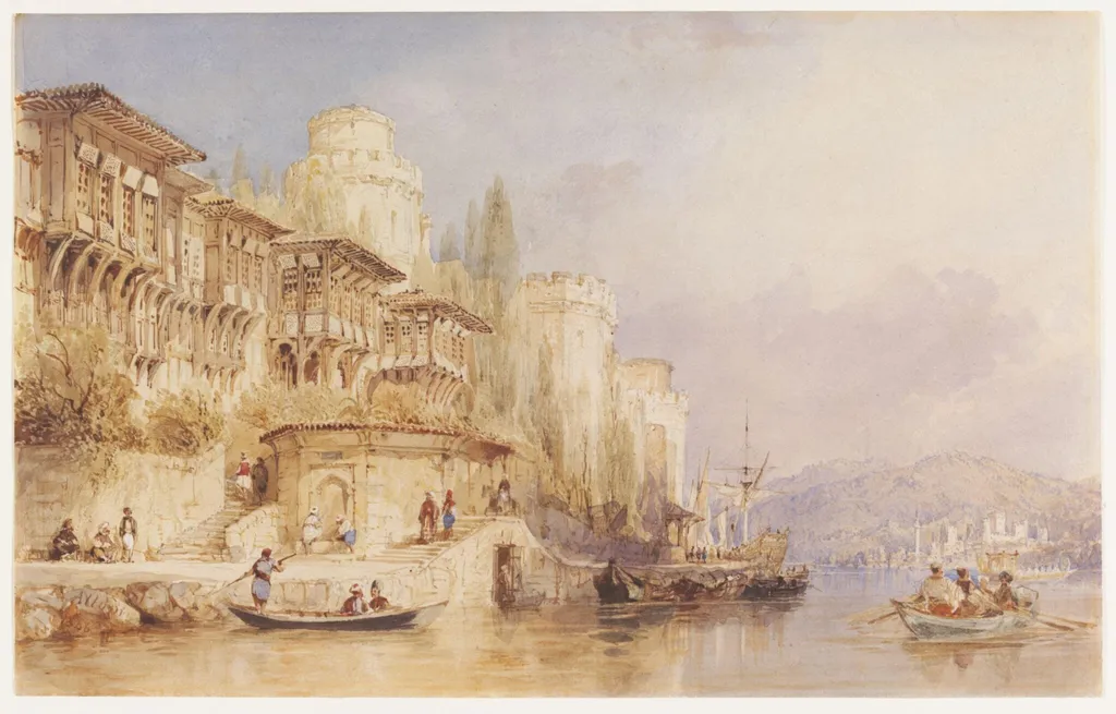 The Bosphorus, with the Castles of Europe & Asia. 1846, by Thomas Allom, watercolor, 1846