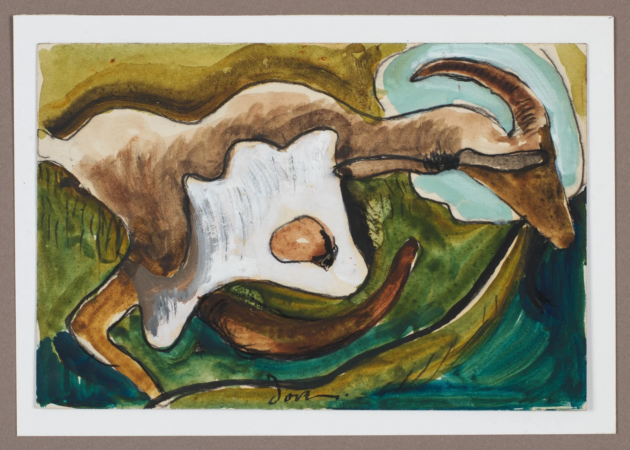 Study for "Goat", detail