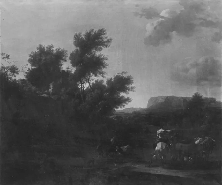 Italianate Landscape with Cattle and Shepherds, detail