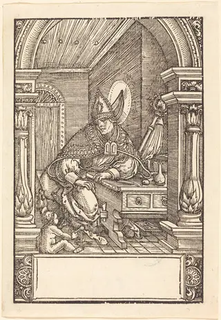 Saint Augustine, by Hans Springinklee, ink, 1518