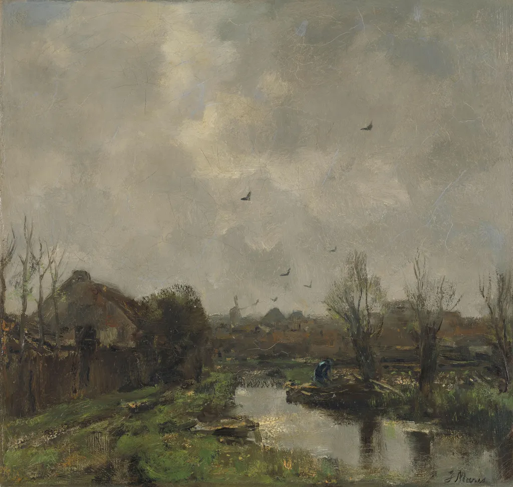 Landscape near The Hague, by Jacob Maris, oil, 1896