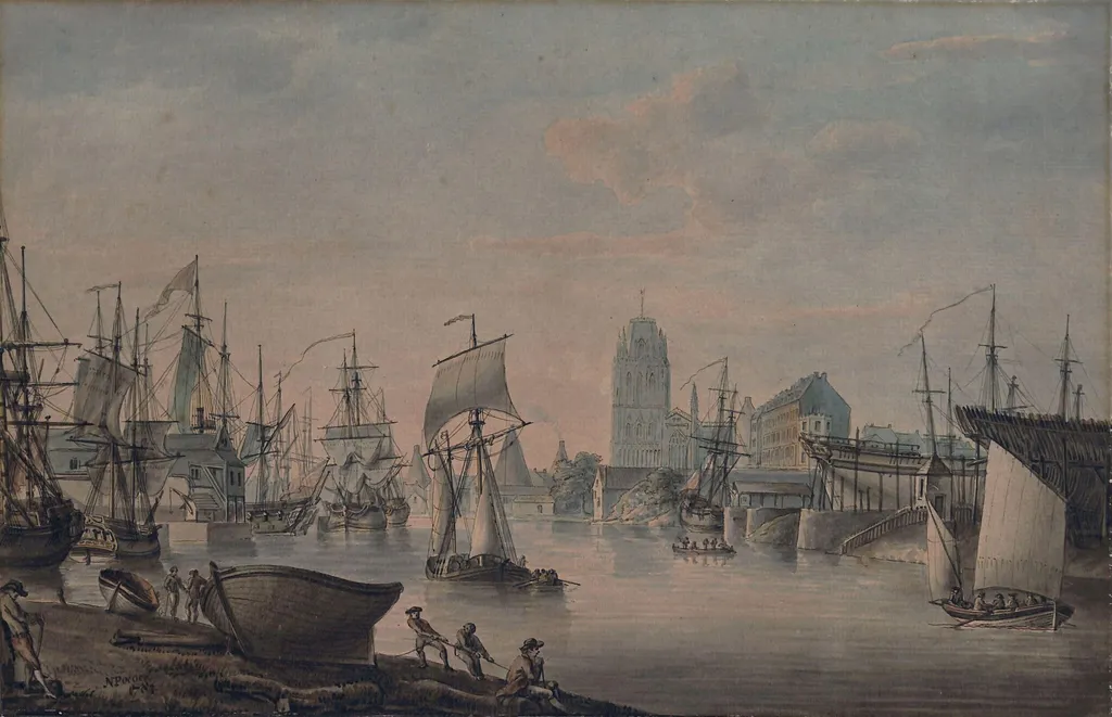 View of Bristol, by Nicholas Pocock, watercolor, 1784