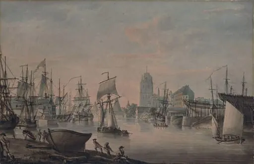 View of Bristol, by Nicholas Pocock, watercolor, 1784
