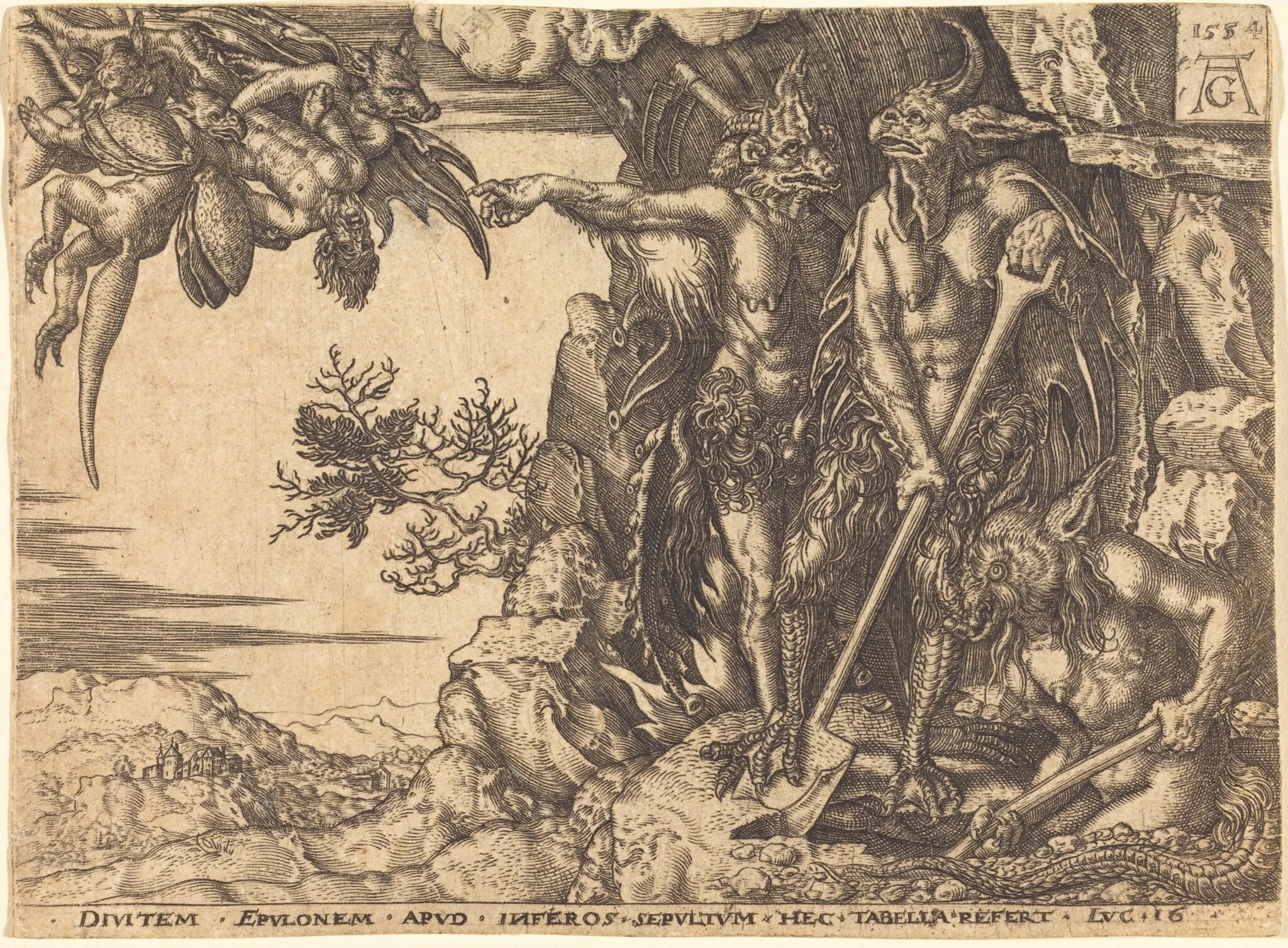 The Rich Man Being Carried Away by the Devil, detail