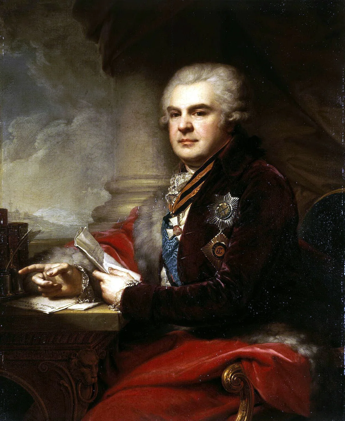 Portrait of Alexander Samoilov, detail