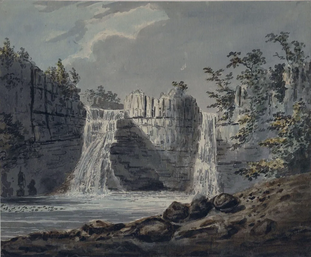 High Force, near Middleton High Tor, by Paul RA Sandby, watercolor, 1750