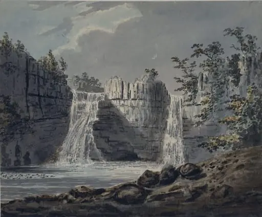 High Force, near Middleton High Tor, by Paul RA Sandby, watercolor, 1750
