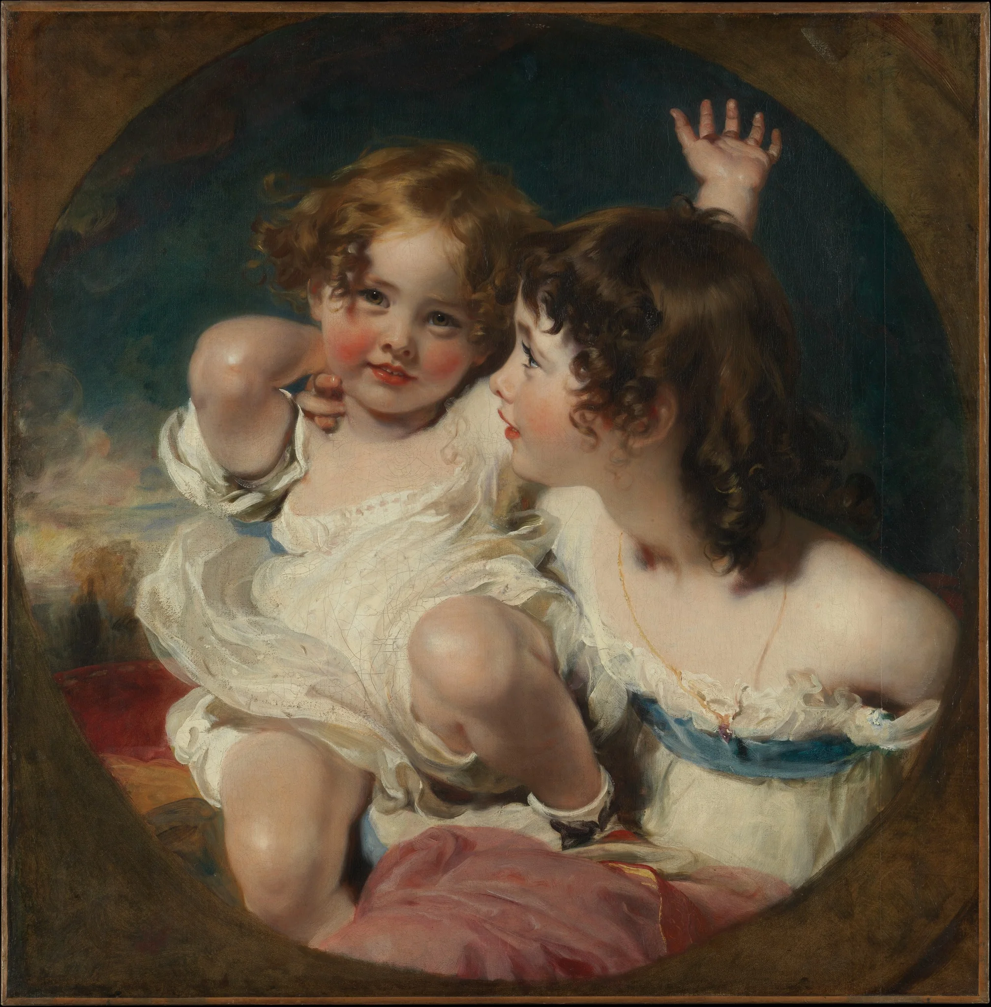 The Calmady Children (Emily, 1818–?1906, and Laura Anne, 1820–1894), detail