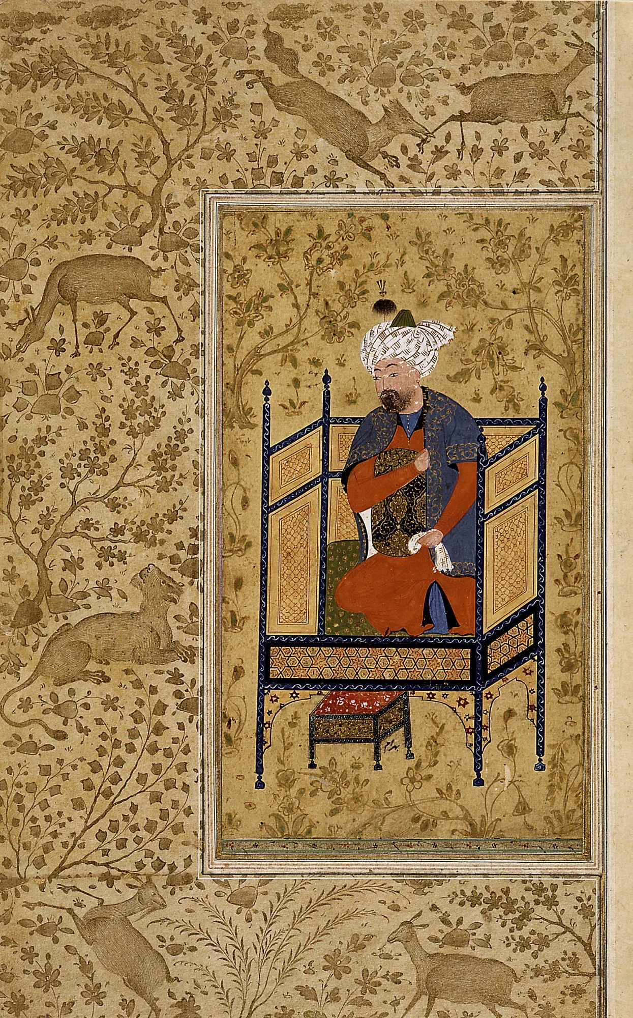 Album Page with Illustrated Margins, detail