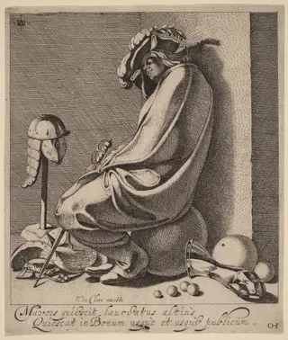 Mars Sleeping, by Jacques de Gheyn III, ink, 1618