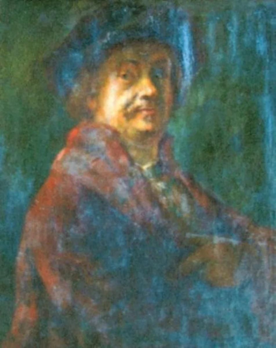 Autoportret cu beretă, detail