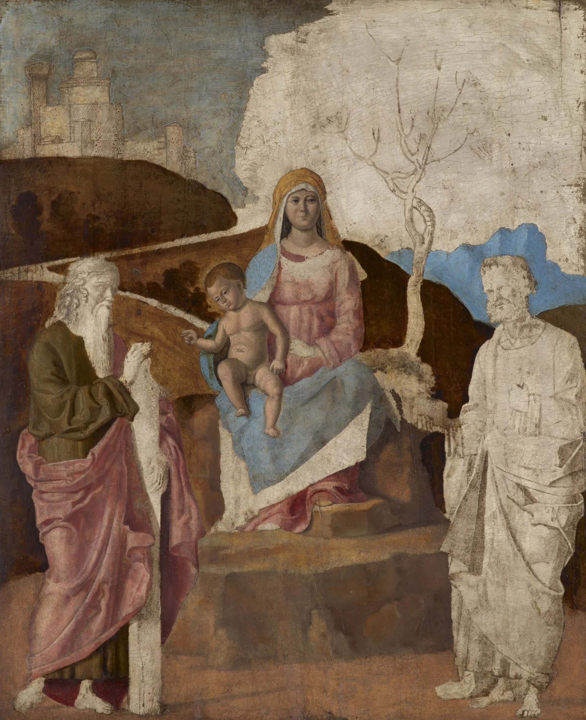 The Virgin and Child with Saint Andrew and Saint Peter, detail