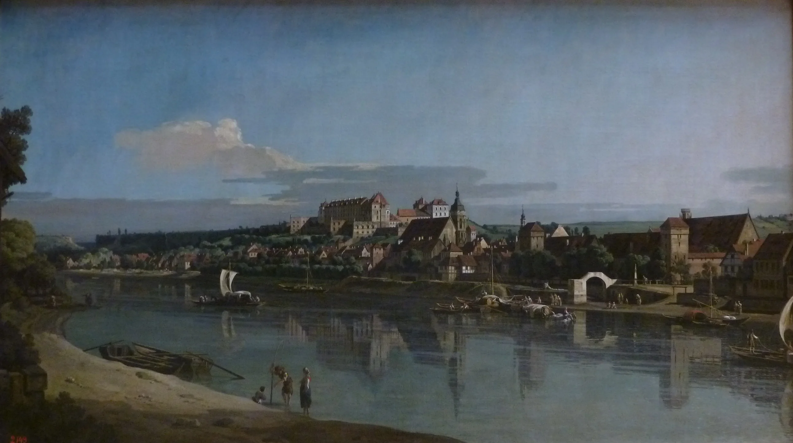 View of Pirna from the Right Bank of the Elba, detail