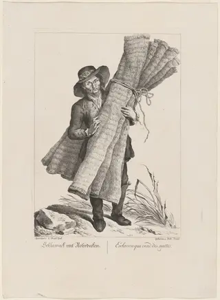 Schlawack mit Fohrdecken (Slavic Mat Seller), by Friedrich August Brand, ink, 1775