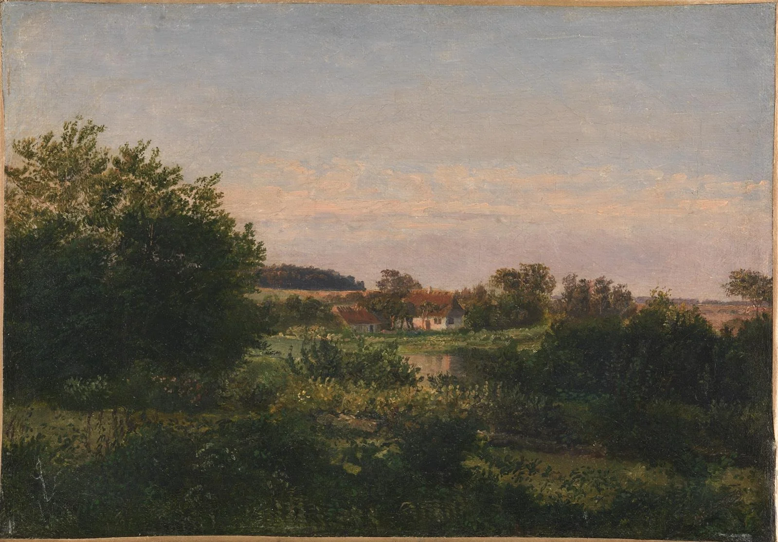 Landscape with a Cottage beside a Pond, detail