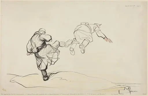 The Taking of Fort Douaumont, by Jean-Louis Forain, ink, 1916