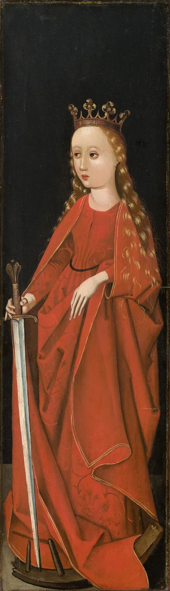 Saint Catherine [right wing exterior], detail
