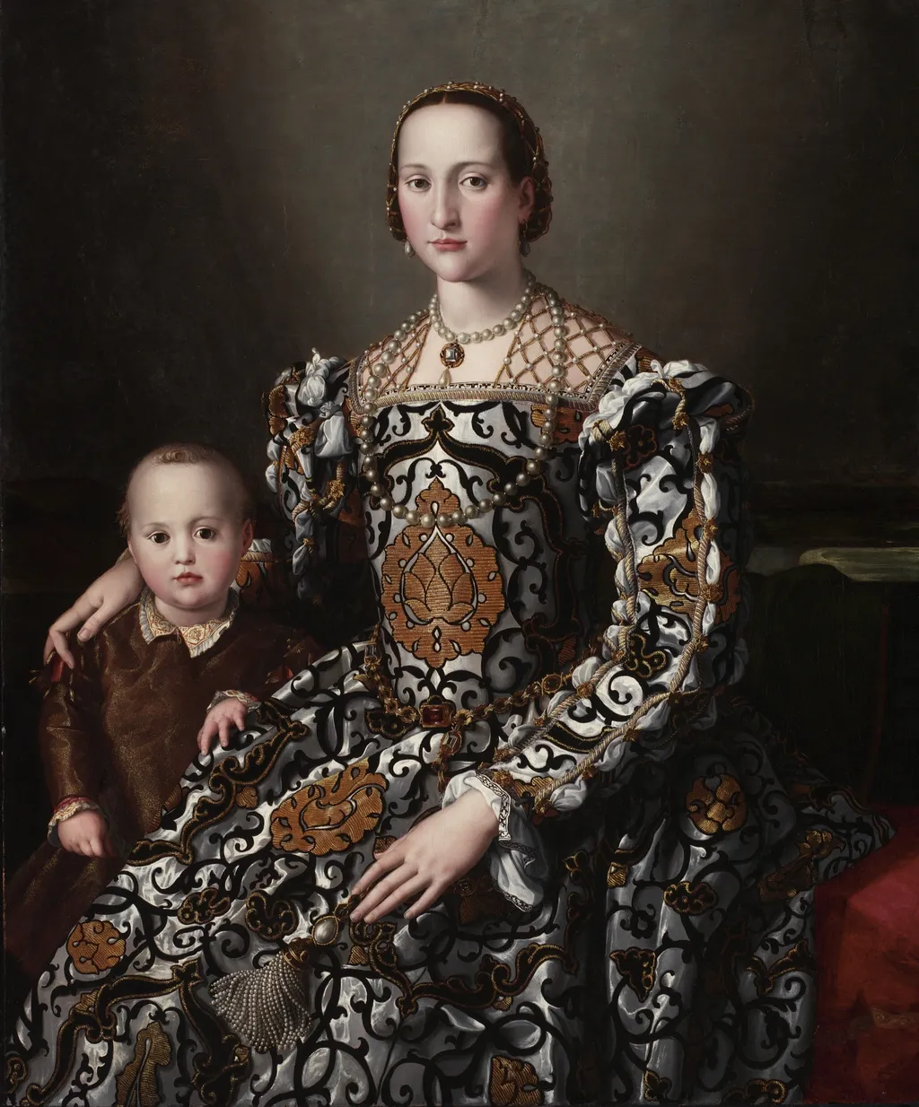 Eleonora of Toledo and Her Son, by Bronzino, oil, 1545