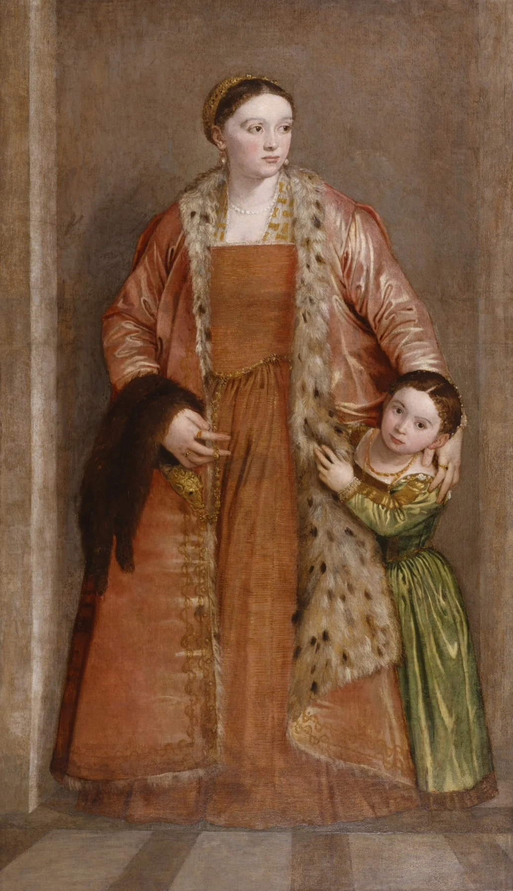 Portrait of Countess Livia da Porto Thiene and her Daughter Deidamia, detail