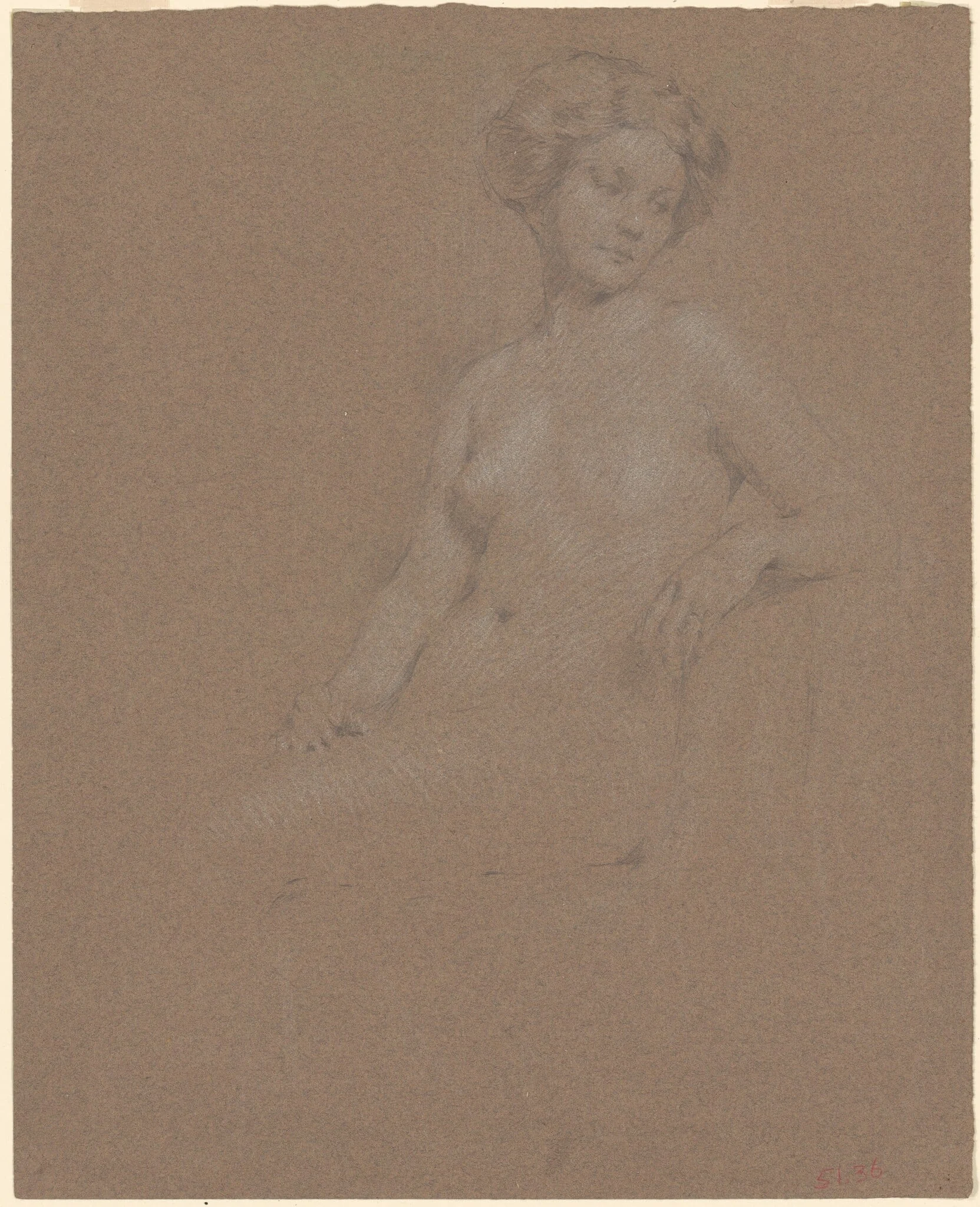 Seated Female Nude, detail