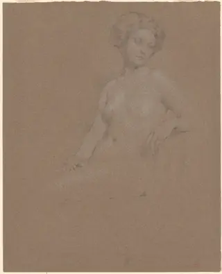 Seated Female Nude, by Philip Leslie Hale, graphite, 1887