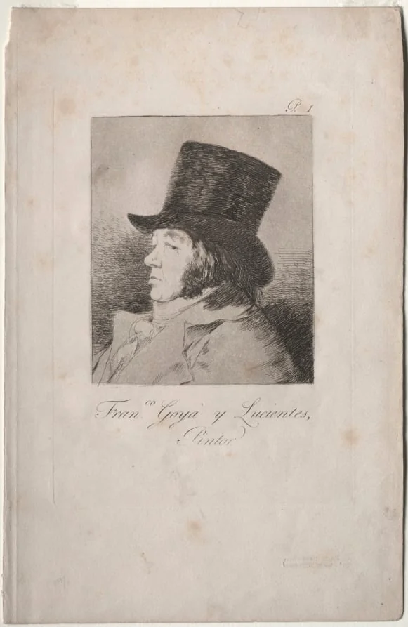 Francisco de Goya y Lucientes, Painter (Self-Portrait), Plate 1, detail