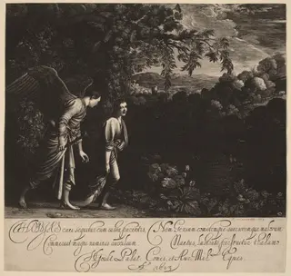 Tobias and the Angel (The Large Tobias), by Hendrik Goudt, ink, 1613
