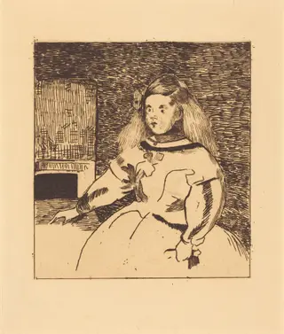 The Infanta Marguerita (Infante Marguerite), by Édouard Manet, ink, 1861