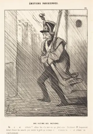 Emotions Parisiennes: Une Victime des Factions, by Honoré Daumier, ink, 1842