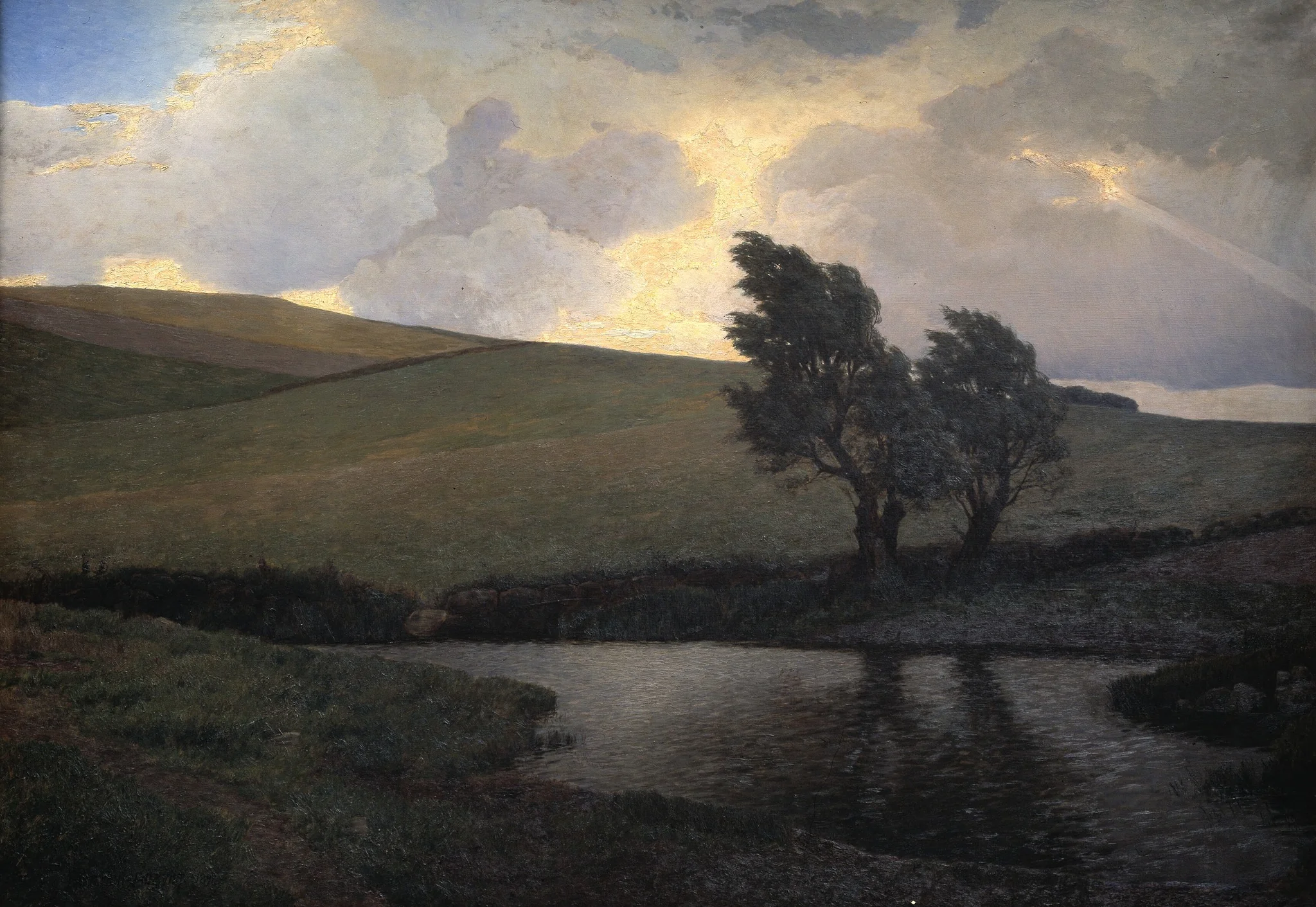 Showery Landscape. Jægerspris, Zealand, detail