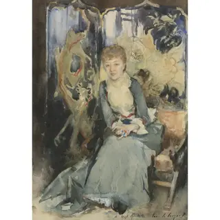Henrietta Reubell, by John Singer Sargent, graphite, 1892