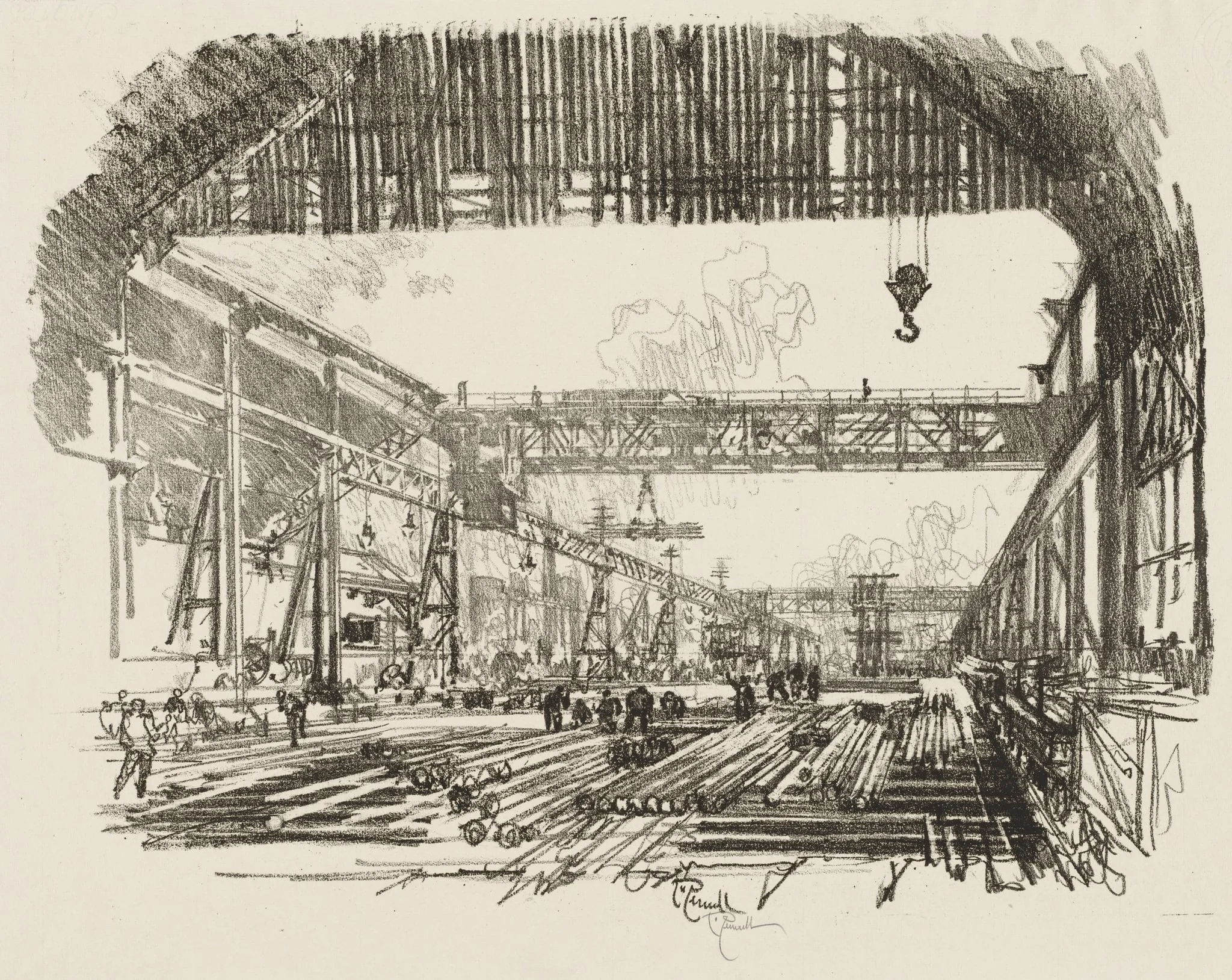 English War Work: Steel Bars for Shells, detail