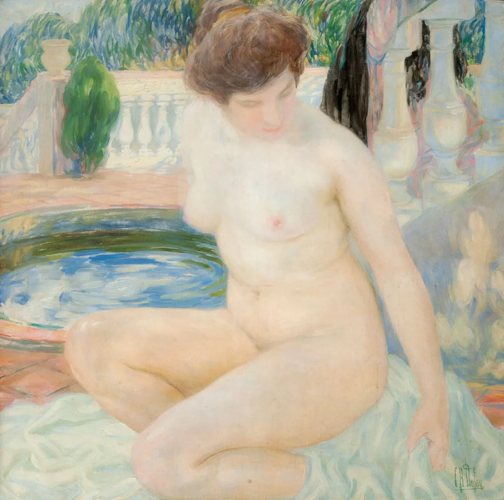The bath, by Clémentine Hélène Dufau, oil, 1913