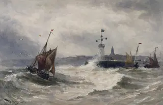 Boulogne Harbour, by Thomas Bush Hardy, watercolor, 1867