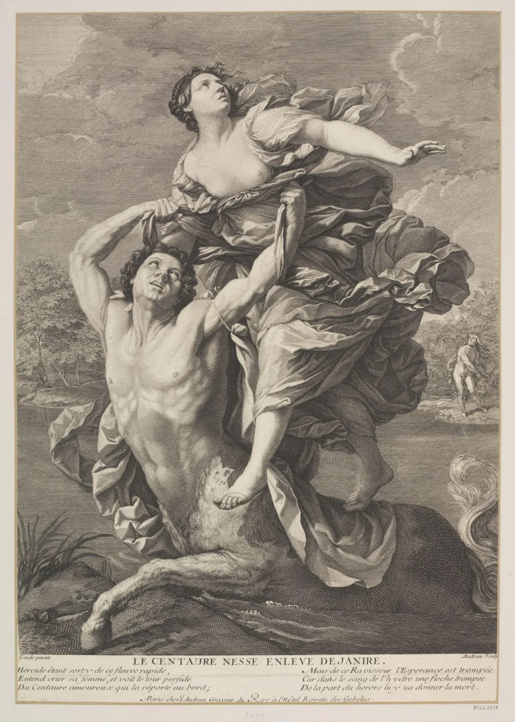 Nessus and Deianira, by Jean Audran, 1750
